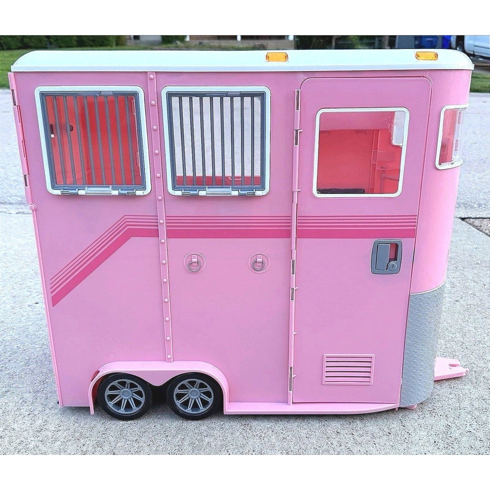 Our Generation Mane Attraction Horse Trailer Pink 18" Doll Equestrian Horse Toy